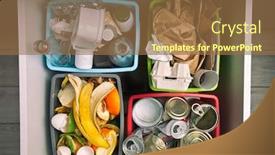  Presentation with organic waste - Beautiful slide deck featuring four-different-container-for-sorting backdrop and a coral colored foreground