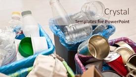  Presentation with plastic container - Cool new presentation theme with four-different-container-for-sorting backdrop and a lemonade colored foreground