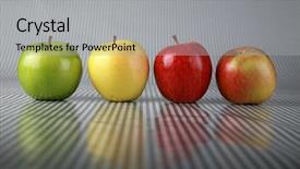  Presentation with red gold black - Beautiful PPT theme featuring four diffrent fresh picked apples backdrop and a  colored foreground