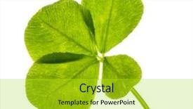  Presentation with four leaf clover - Theme having four element clover leaf isolated background and a yellow colored foreground
