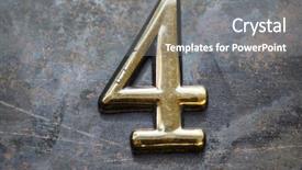  Presentation with gold - Amazing slide deck having four elements - 4 gold digit on dark backdrop and a gray colored foreground