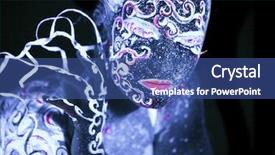  Presentation with glowing light bulbs light bulbs - Cool new theme with four elements - body art glowing in ultraviolet backdrop and a ocean colored foreground