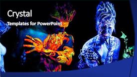  Presentation with black art - Presentation with four elements body art glowing background and a black colored foreground