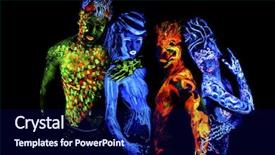  Presentation with black art - Beautiful theme featuring four elements body art glowing backdrop and a navy blue colored foreground