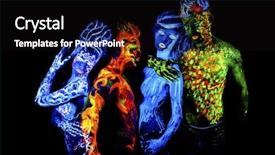  Presentation with black art - Slide deck featuring four elements body art glowing background and a black colored foreground