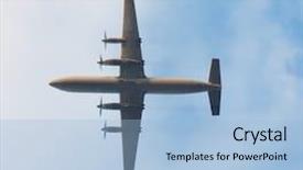  Presentation with aircraft - Theme consisting of four-engined turboprop transport aircraft background and a light blue colored foreground