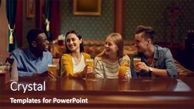  Presentation with alcohol - Colorful PPT layouts enhanced with four-friends-drinks-alcohol backdrop and a tawny brown colored foreground