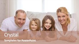  Presentation with generations - Audience pleasing presentation design consisting of four generations - family children and home concept backdrop and a coral colored foreground