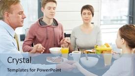  Presentation with thank you family - PPT layouts featuring four giving thanks to lord background and a light blue colored foreground