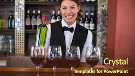  Presentation with bottle red wine - Amazing slides having four glasses of red wine backdrop and a tawny brown colored foreground