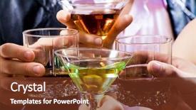  Presentation with four wheeler - Beautiful presentation theme featuring four glasses touching backdrop and a tawny brown colored foreground