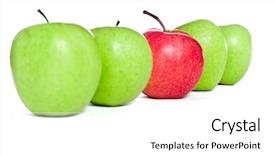  Presentation with green apple - Theme featuring four green apples with one background and a white colored foreground