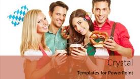  Presentation with oktoberfest - PPT layouts consisting of four-happy-friends background and a red colored foreground