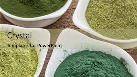 Presentation with chlorella - Amazing presentation having four healthy green dietary supplement backdrop and a mint green colored foreground