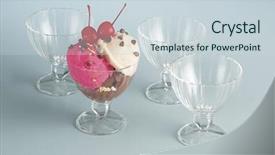  Presentation with ice cream - Slide set consisting of four ice cream bowls background and a lemonade colored foreground