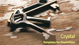  Presentation with crack - PPT layouts consisting of four keys on old crack background and a violet colored foreground