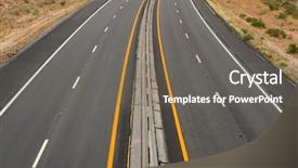  Presentation with highway - PPT theme with four lane desert highway background and a gray colored foreground