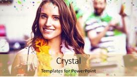  Presentation with four leaf clover - Slide deck enhanced with four leaf clover - flying colours against portrait background and a yellow colored foreground