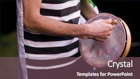  Presentation with tambourine - PPT theme consisting of four leaf clover - man playing tambourine for st background and a violet colored foreground