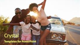  Presentation with classic car - PPT layouts featuring standing next to classic car background and a tawny brown colored foreground