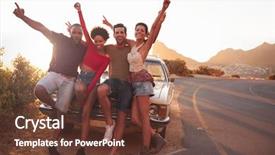  Presentation with classic car - Beautiful theme featuring  backdrop and a  colored foreground