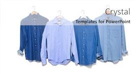  Presentation with long sleeve - Audience pleasing PPT layouts consisting of four-long-sleeve-blue-shirt backdrop and a white colored foreground