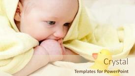  Presentation with rubber duck - Presentation theme enhanced with four month baby girl playing with rubber duck background and a cream colored foreground