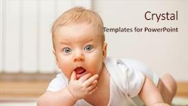  Presentation with baby labor - Beautiful slide deck featuring four months old baby crawling backdrop and a lemonade colored foreground