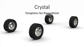  Presentation with car wheels stand - Cool new presentation theme with four new off-road car backdrop and a white colored foreground