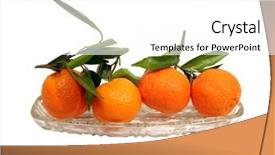  Presentation with green leaves - Cool new theme with four-orange-tangerine-with-green backdrop and a white colored foreground