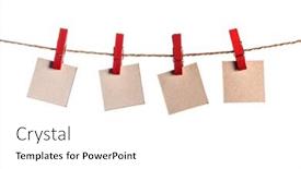  Presentation with blank - Amazing PPT layouts having four-paper-blank-notes-hanging backdrop and a white colored foreground