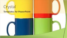  Presentation with red blue yellow - Slide set consisting of four-perfect-cups-isolated background and a yellow colored foreground