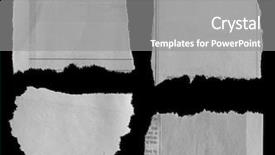  Presentation with newspaper clipping pieces of torn - PPT theme having four pieces of torn newspaper background and a gray colored foreground