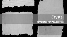  Presentation with newspaper clipping pieces of torn - Cool new PPT layouts with four pieces of torn paper backdrop and a gray colored foreground