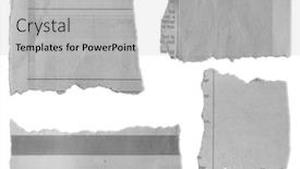  Presentation with torn paper - Amazing slide set having four-pieces-of-torn-paper backdrop and a light gray colored foreground
