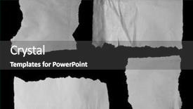  Presentation with black paper - Presentation featuring four pieces of torn paper on black copy space background and a dark gray colored foreground