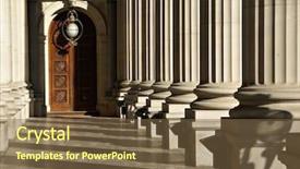  Presentation with parliament - Audience pleasing slide set consisting of four pillar - parliament buildings victoria backdrop and a tawny brown colored foreground