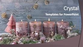  Presentation with christmas advent - PPT layouts featuring four pink christmas candle background and a gray colored foreground