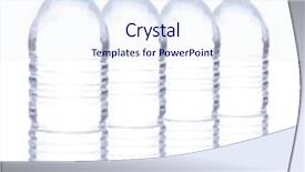  Presentation with plastic bottle - Presentation featuring four plastic water bottle background and a sky blue colored foreground