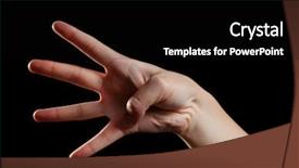  Presentation with black babies hands and feet in black human hands - Presentation theme consisting of four point arrow - human hand on black background background and a black colored foreground