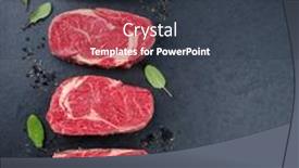  Presentation with dry eye - Slide set with four-raw-dry-aged-wagyu background and a tawny brown colored foreground