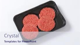  Presentation with hamburger - PPT theme consisting of rocky sea shore with pebble beach transparent waves with foam on a warm summer day background and a dark gray colored foreground.