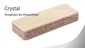  Presentation with wafer - Presentation design with four rectangle shape wafer biscuits background and a white colored foreground