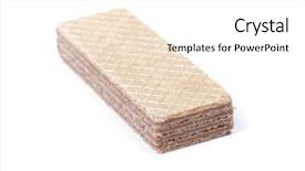  Presentation with wafer - Colorful presentation theme enhanced with four rectangle shape wafer biscuits backdrop and a white colored foreground