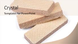  Presentation with wafer - Slide set having four rectangle shape wafer biscuits background and a lemonade colored foreground