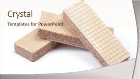  Presentation with wafer - Presentation theme featuring four rectangle shape wafer biscuits background and a lemonade colored foreground