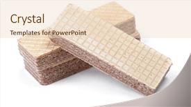  Presentation with wafer - Cool new slide set with four rectangle shape wafer biscuits backdrop and a lemonade colored foreground