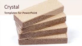  Presentation with wafer - Slide deck having four rectangle shape wafer biscuits background and a lemonade colored foreground