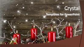  Presentation with rustic - Audience pleasing PPT layouts consisting of background four red burning advent backdrop and a dark gray colored foreground