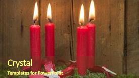  Presentation with advent - Presentation having four red burning advent candles background and a tawny brown colored foreground